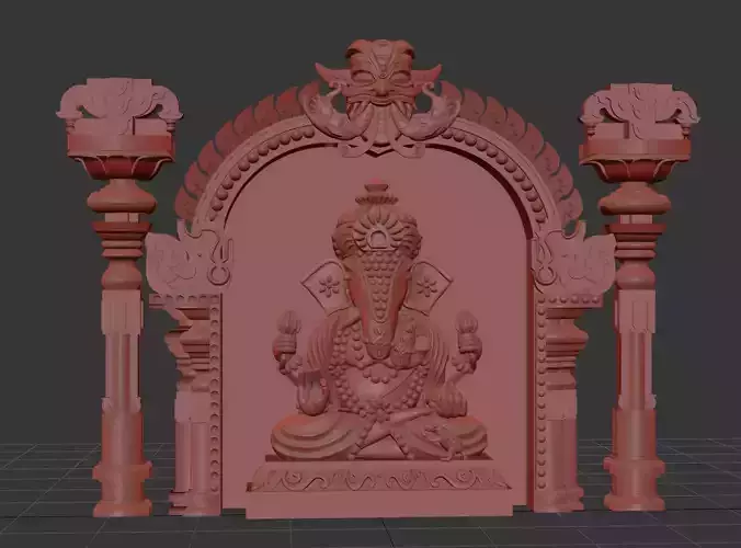 Indian Hindu Temple Gopuram Mantapam Props 