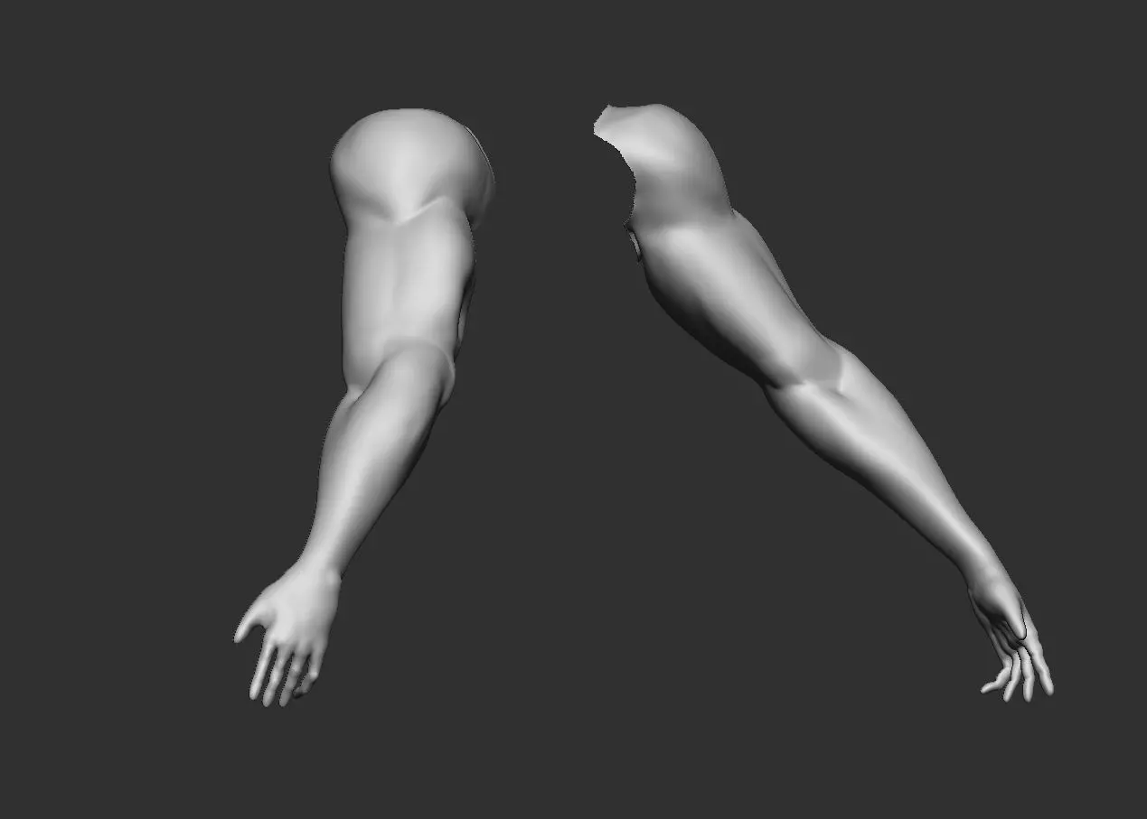 Stylized Male Base Mesh Low-poly 3D model_4
