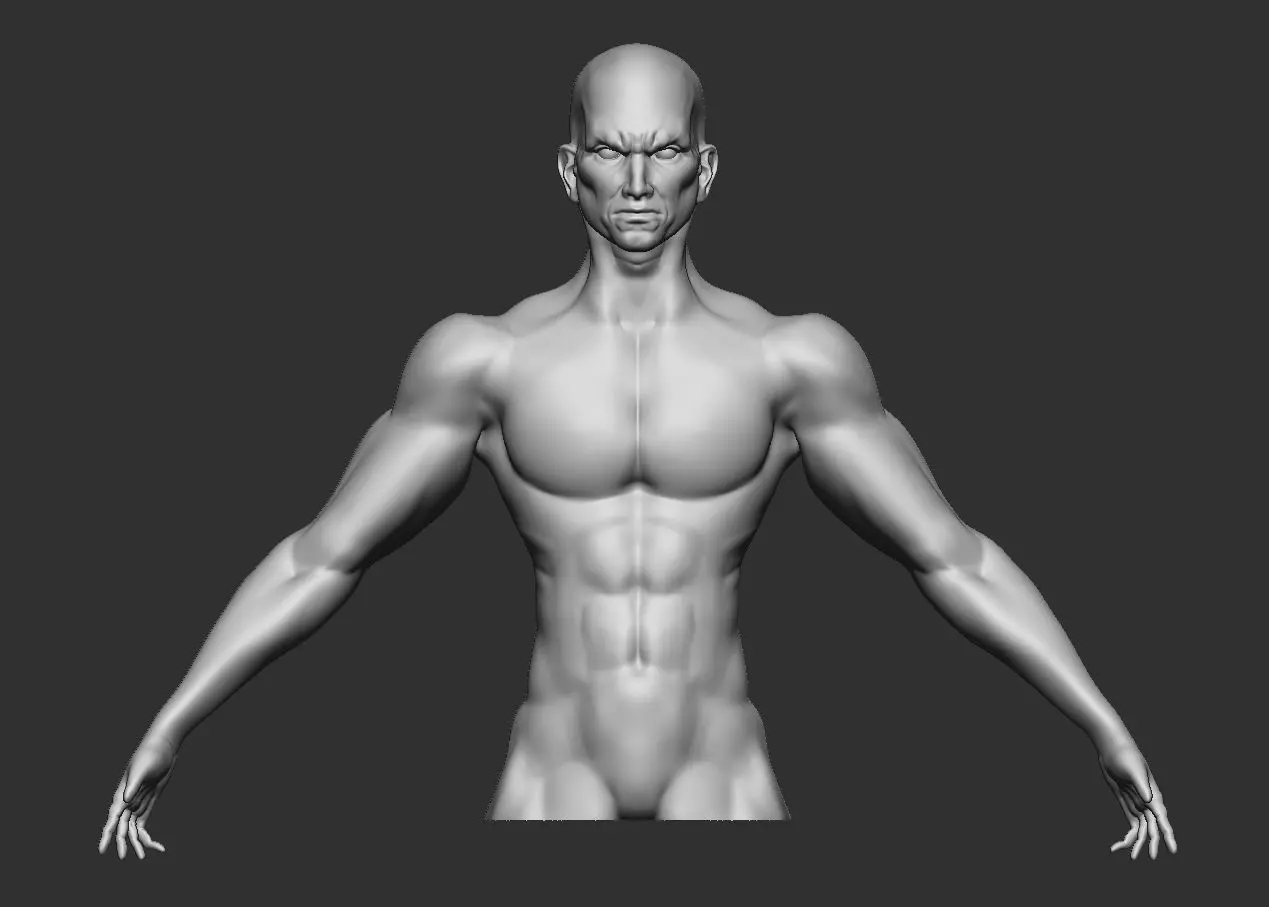 Stylized Male Base Mesh Low-poly 3D model_0