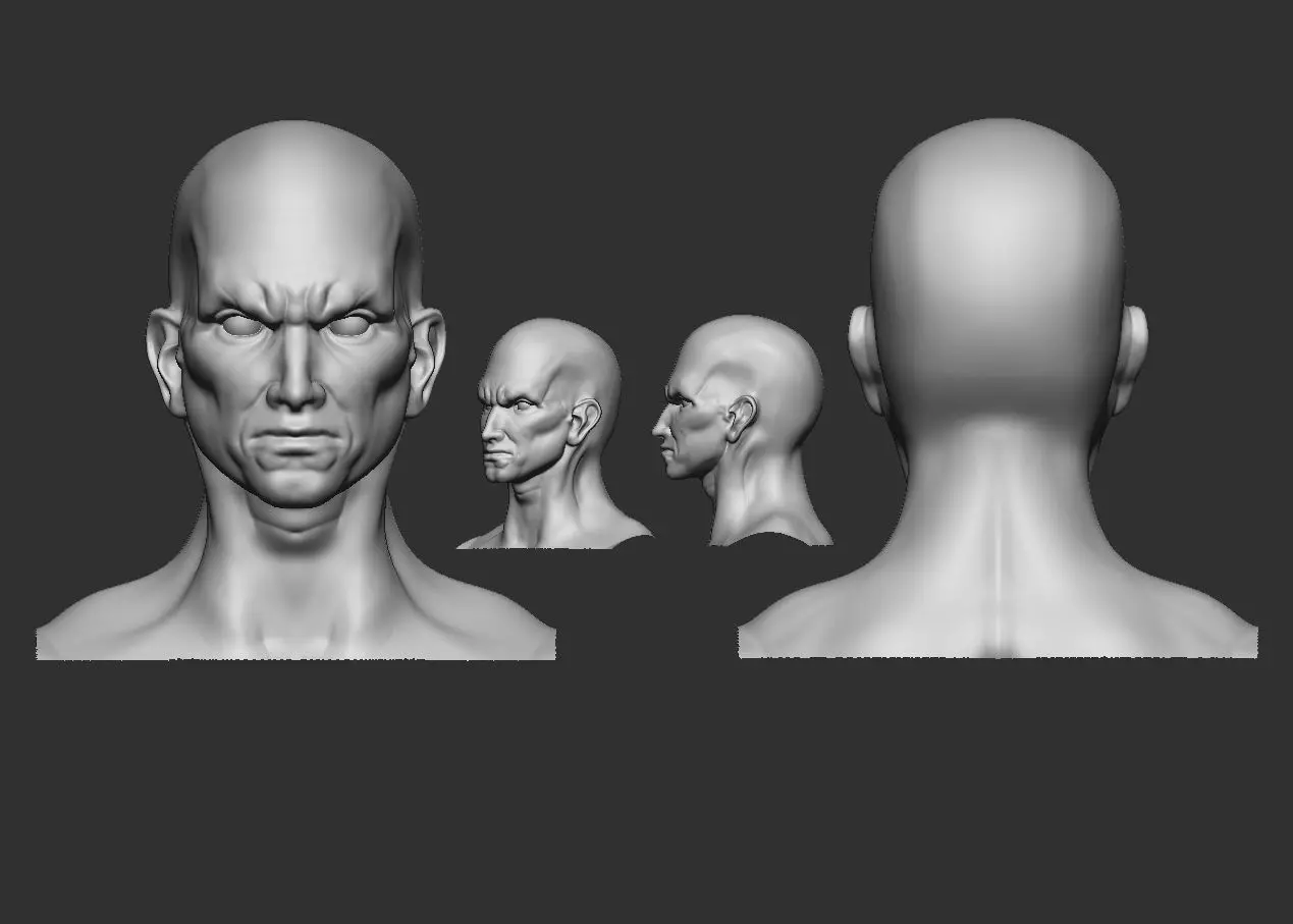 Stylized Male Base Mesh Low-poly 3D model_2