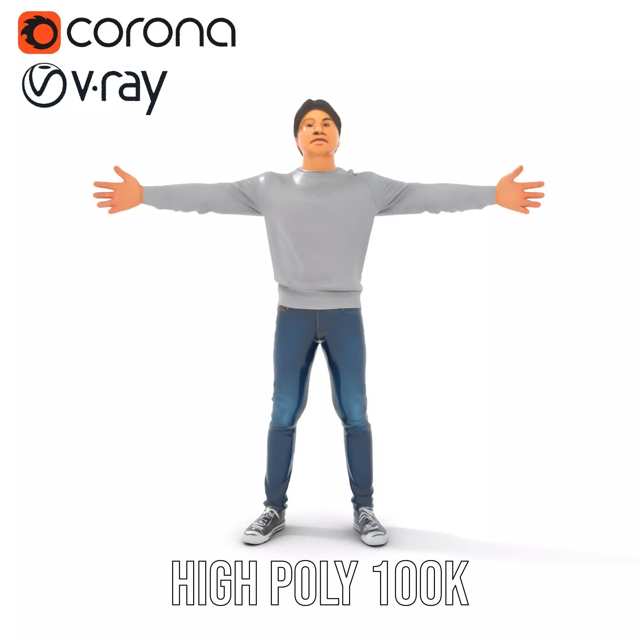 Casual Outfit Male Character model pack Low-poly 3D model_11