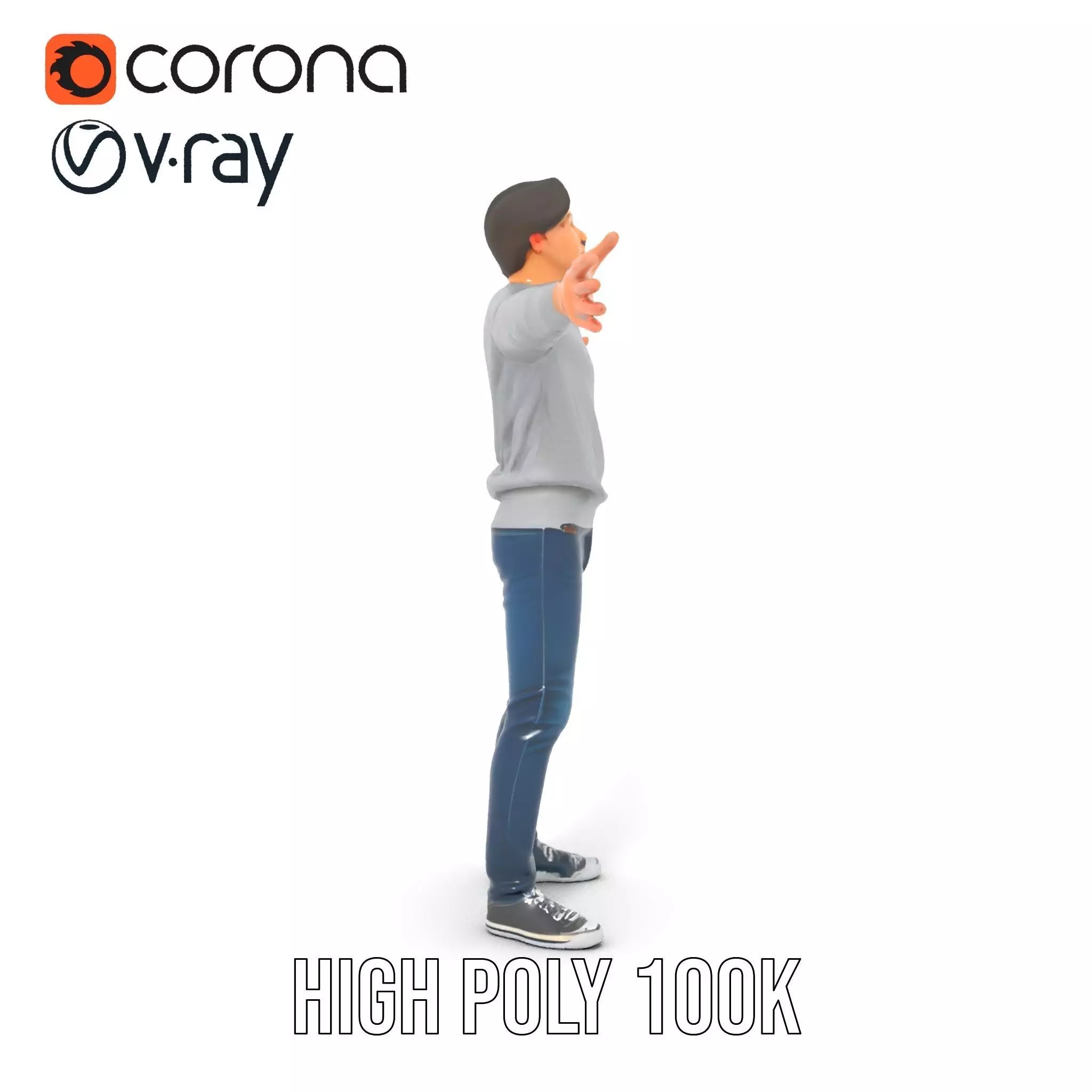 Casual Outfit Male Character model pack Low-poly 3D model_17