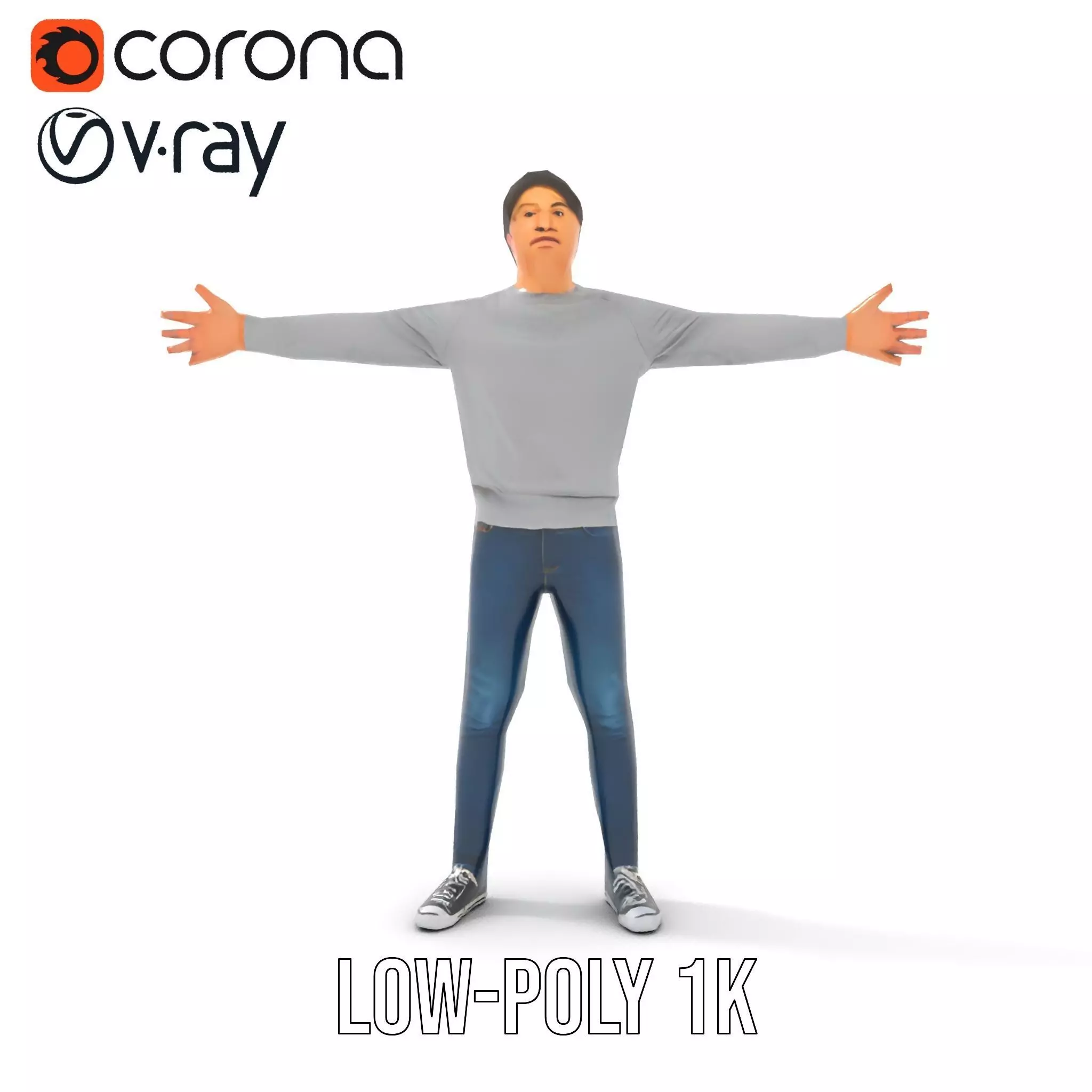 Casual Outfit Male Character model pack Low-poly 3D model_21