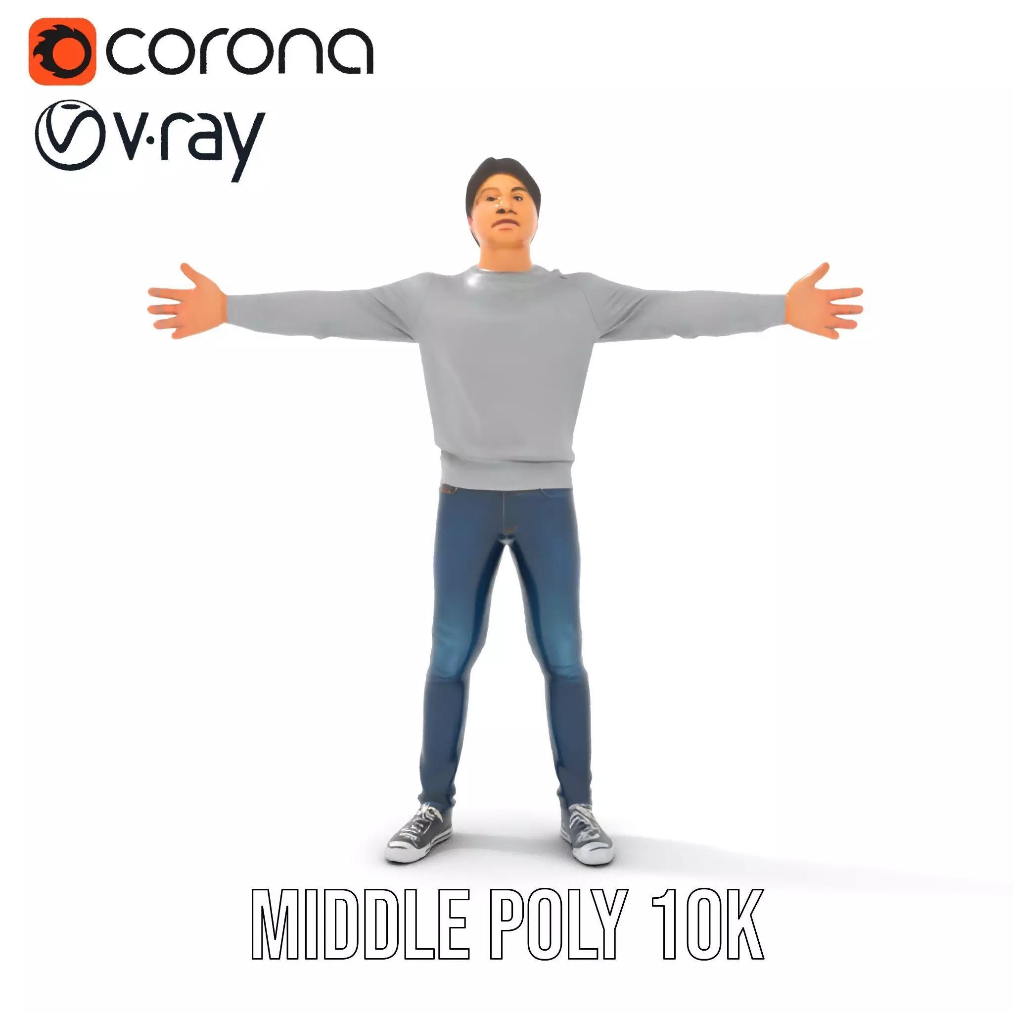 Casual Outfit Male Character model pack Low-poly 3D model_23