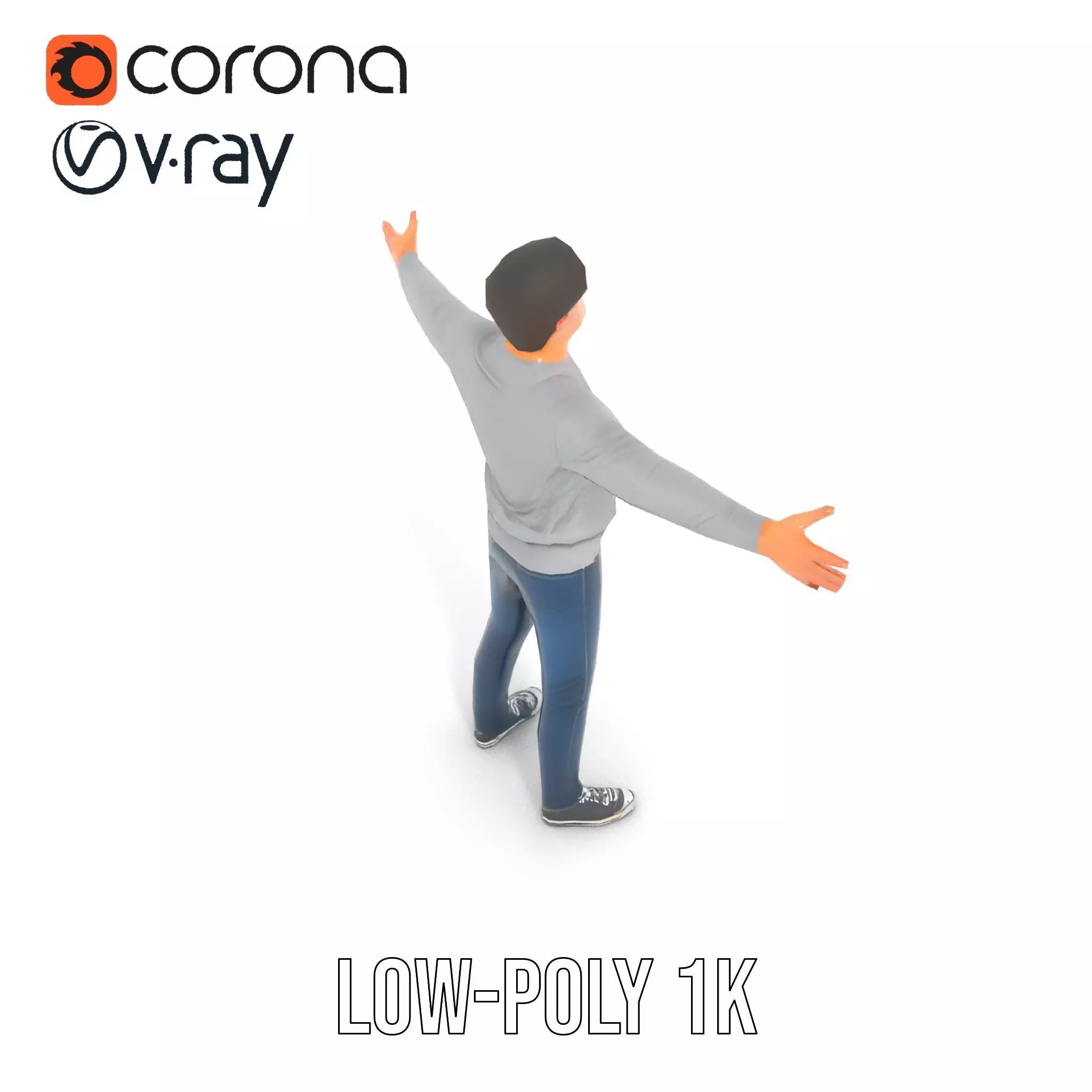 Casual Outfit Male Character model pack Low-poly 3D model_16