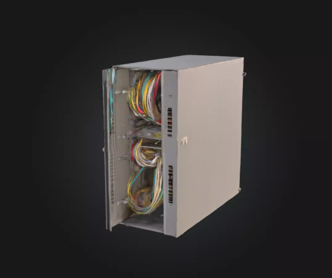 Server Cabinet Low-poly 3D model_2