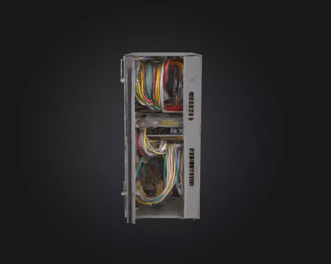 Server Cabinet Low-poly 3D model_0