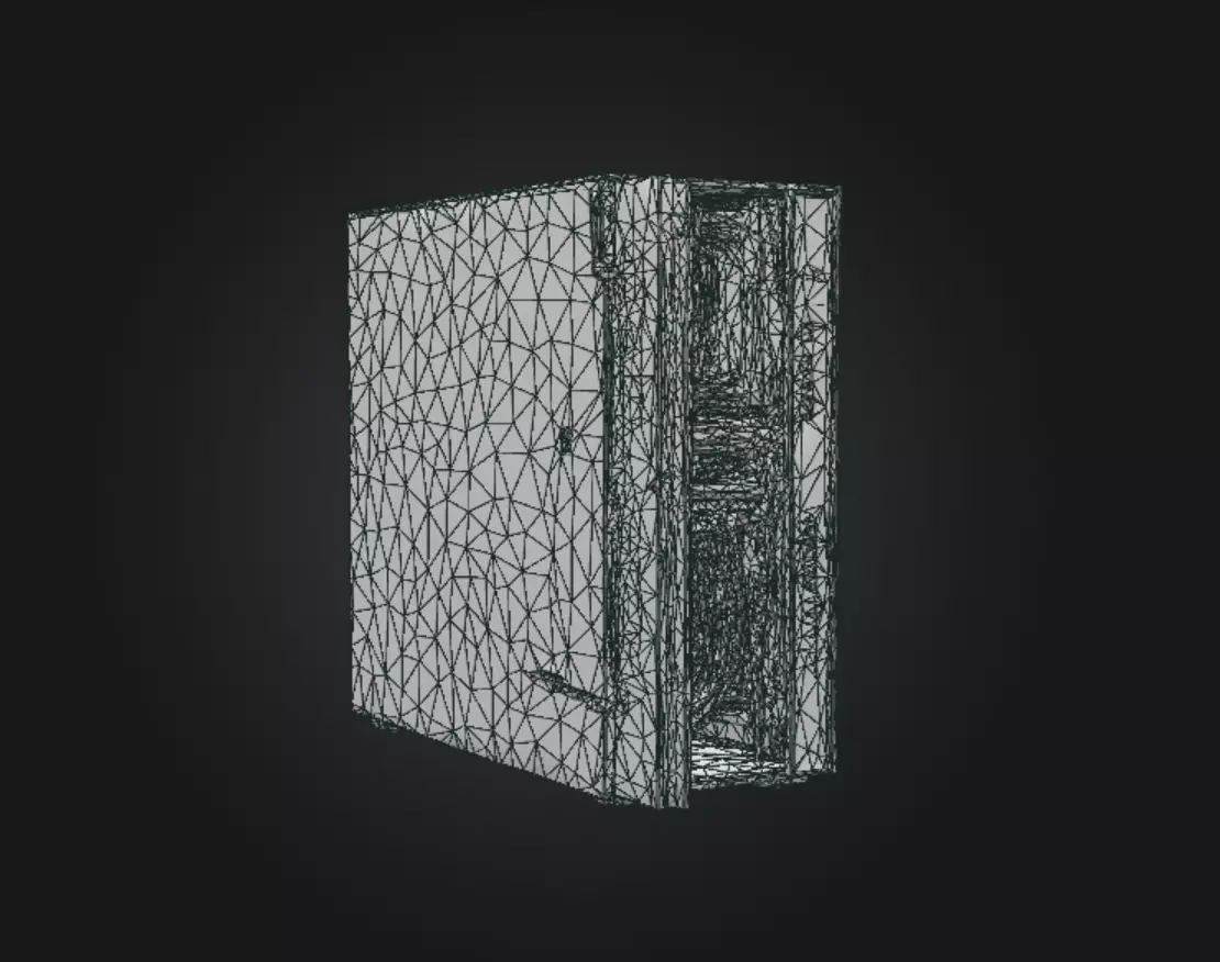 Server Cabinet Low-poly 3D model_7