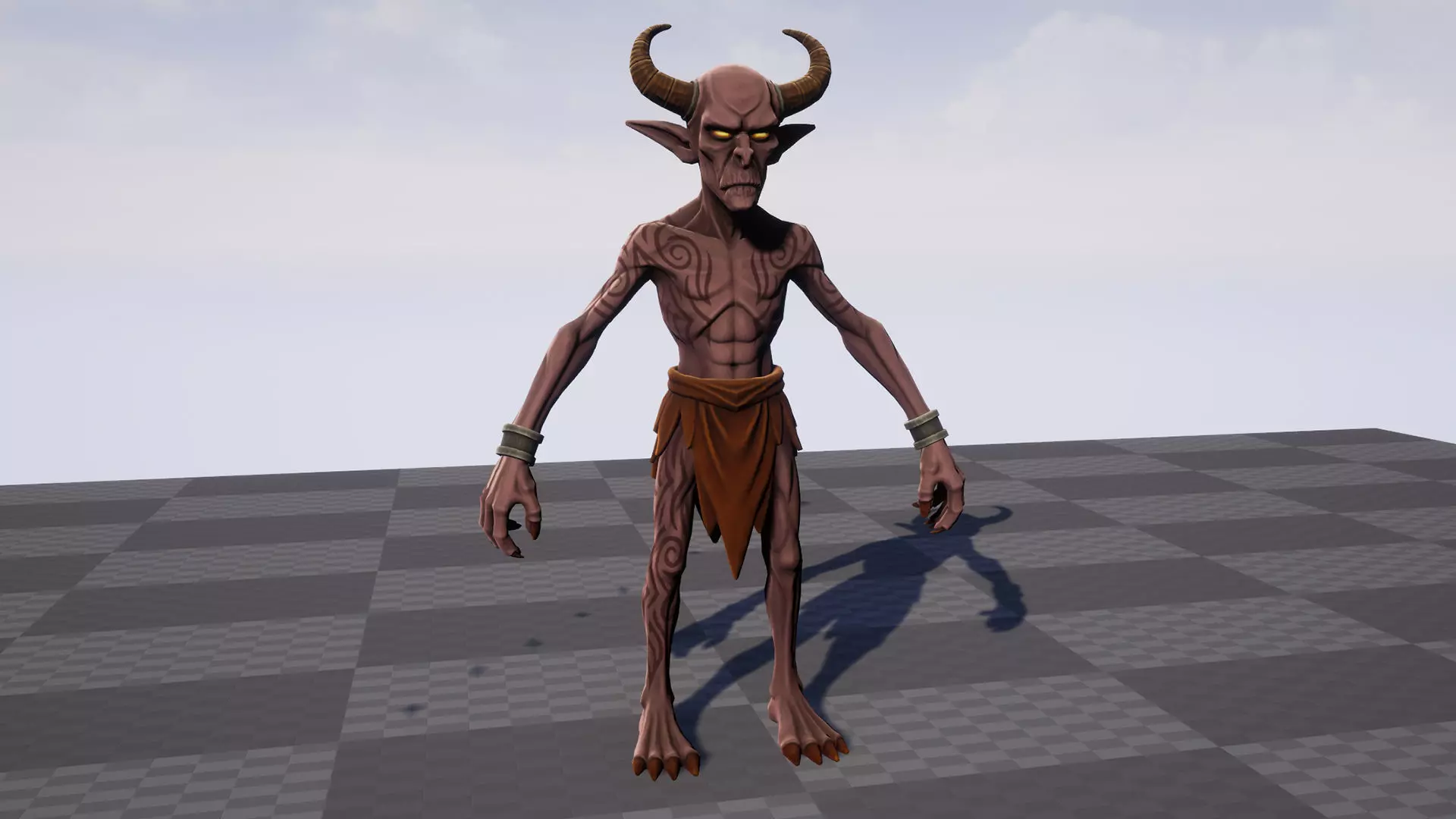 Demon Spearman - Game ready character Low-poly 3D model_3
