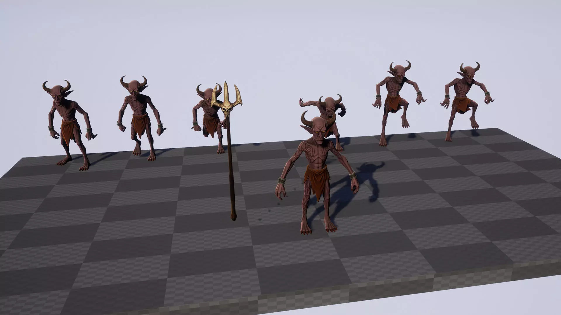 Demon Spearman - Game ready character Low-poly 3D model_6