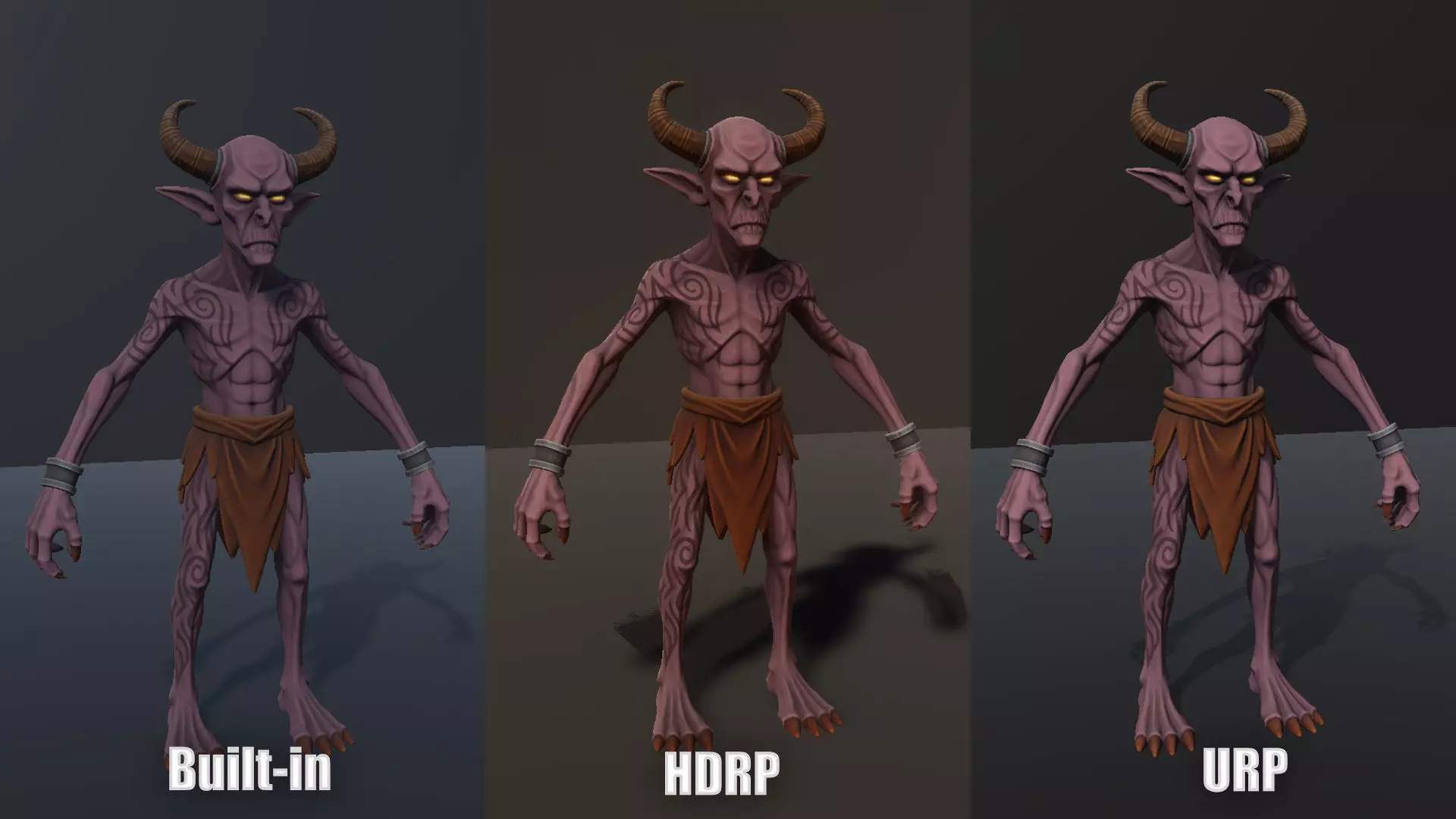 Demon Spearman - Game ready character Low-poly 3D model_10