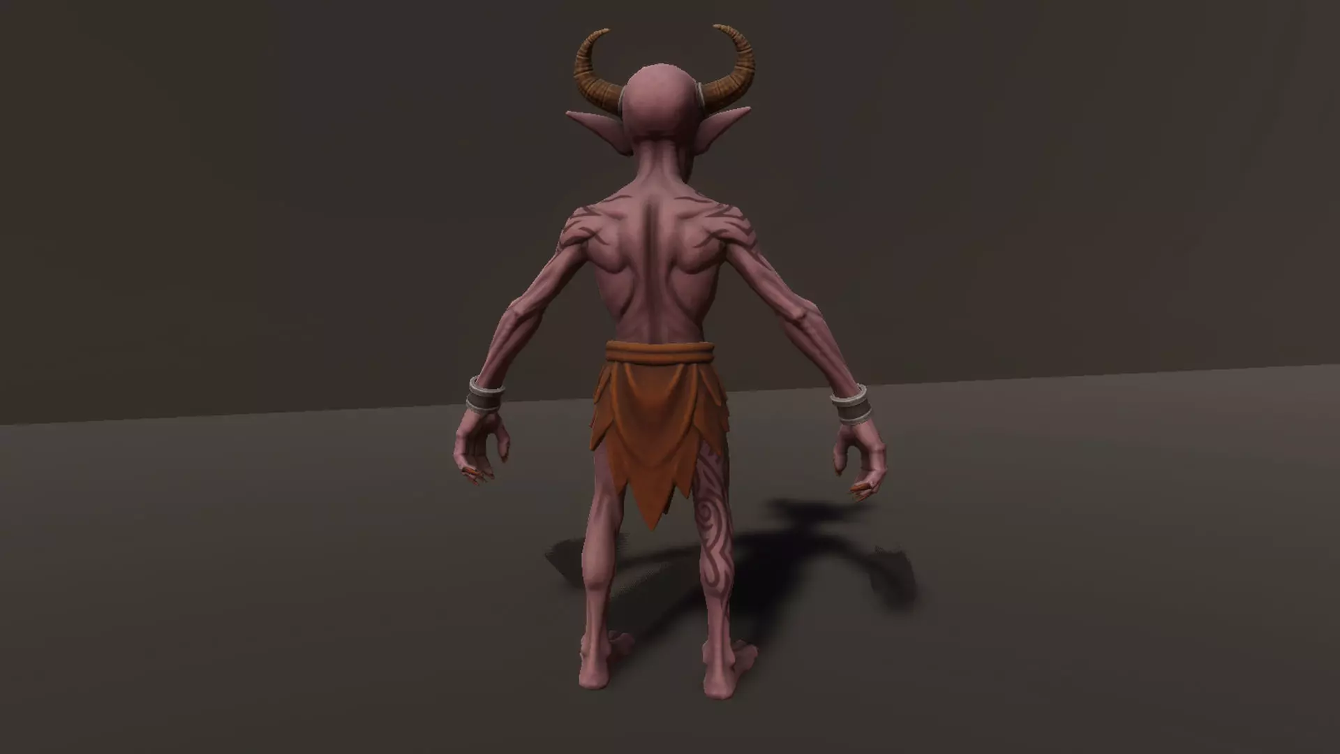 Demon Spearman - Game ready character Low-poly 3D model_9