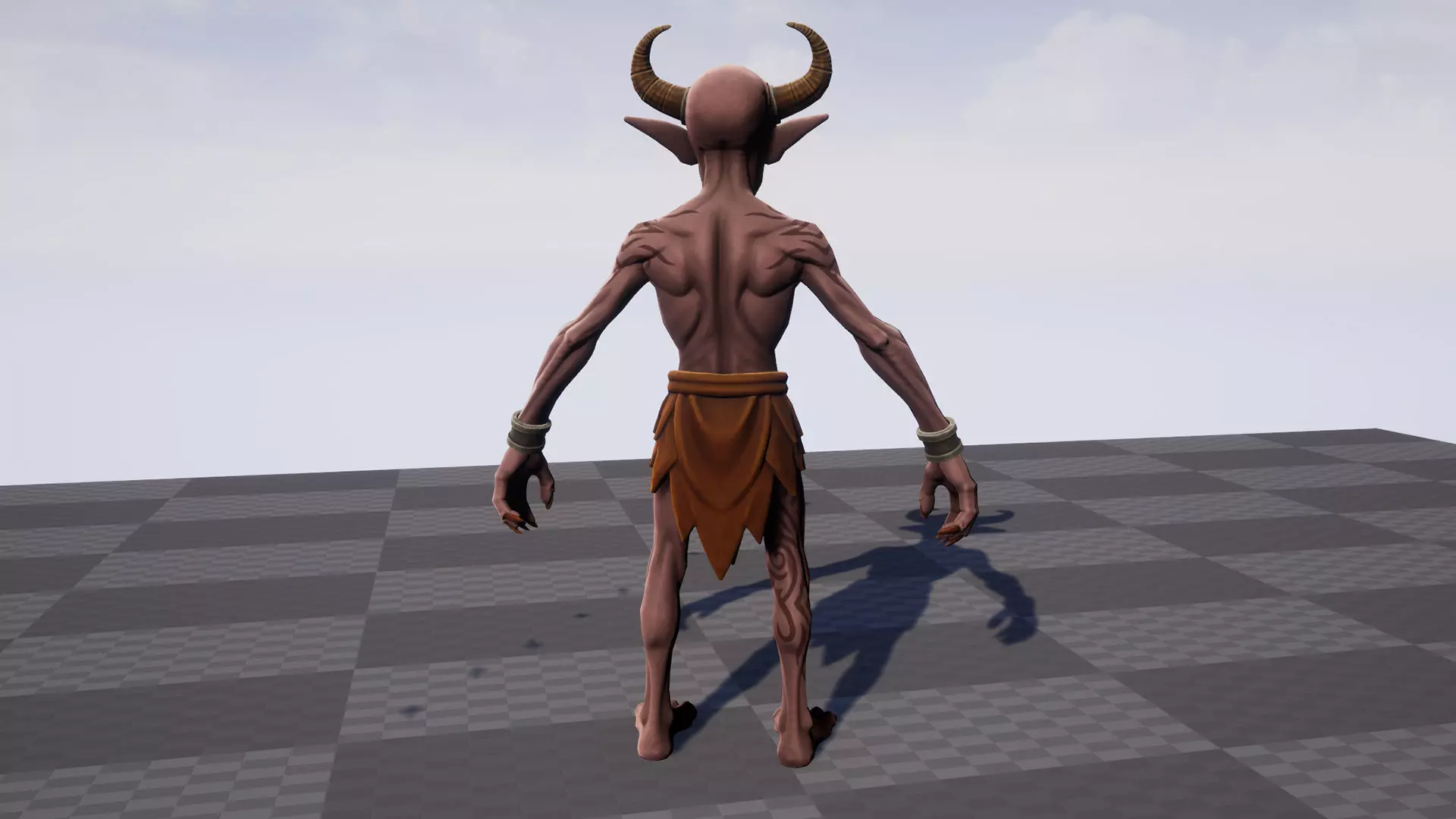 Demon Spearman - Game ready character Low-poly 3D model_4