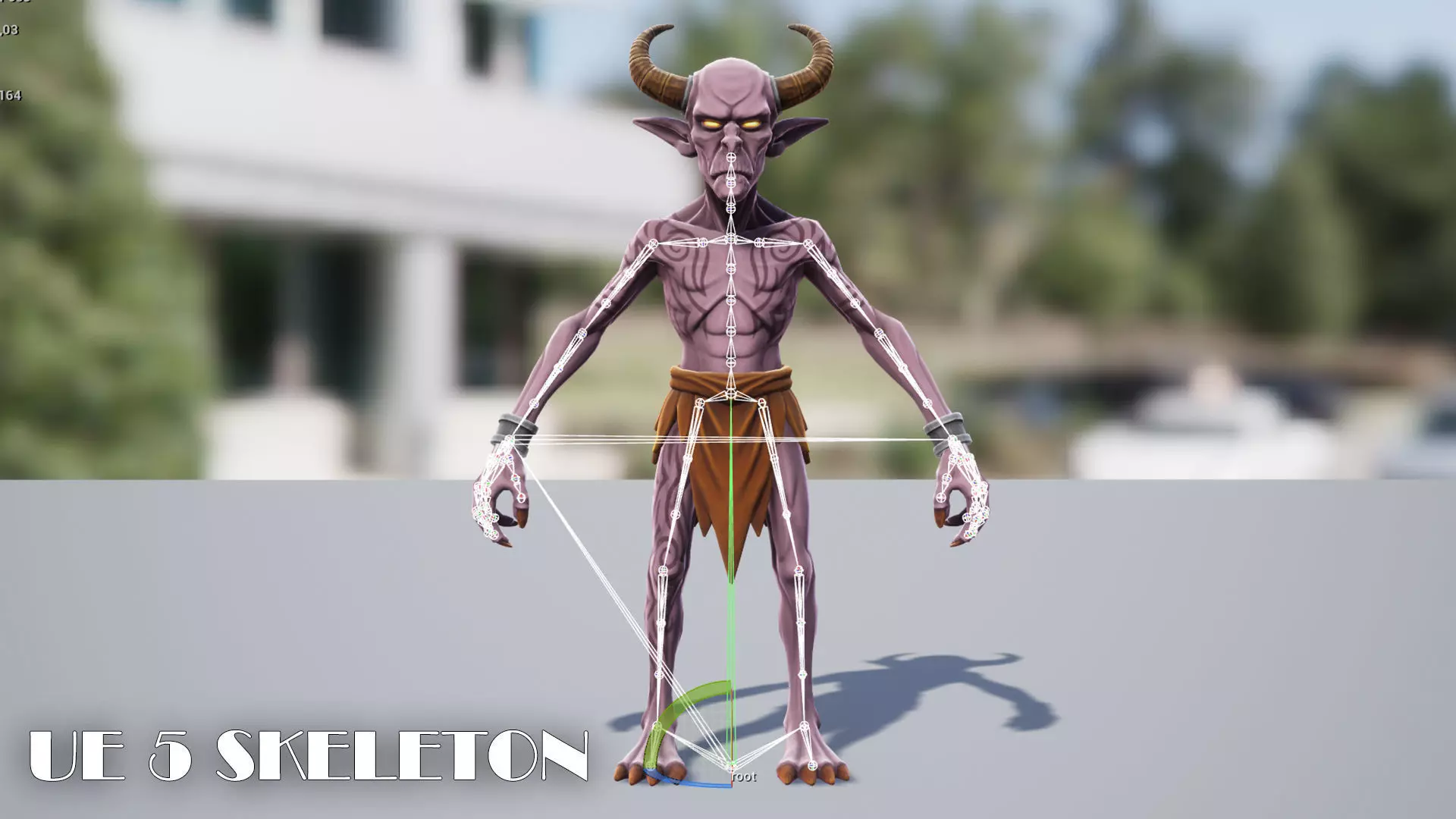 Demon Spearman - Game ready character Low-poly 3D model_7