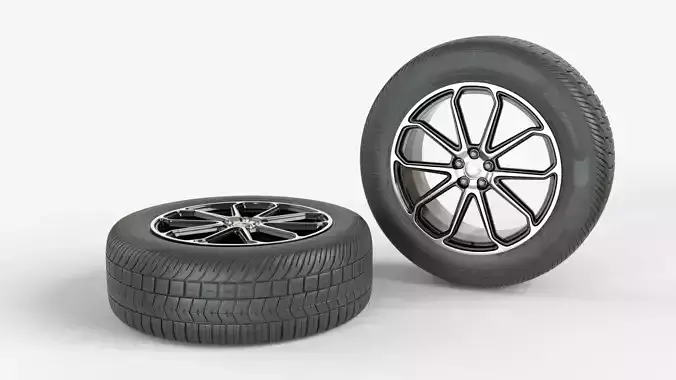 Asymmetrical Tire With Alloy Rim