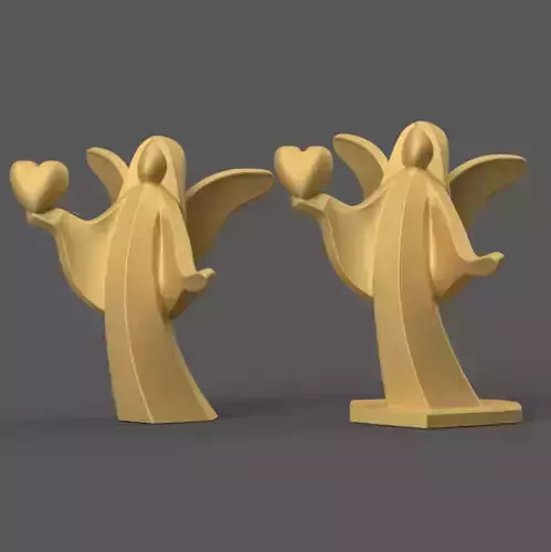 Angel Heart 3D Model STL File Base and No Base 3D print model Angel Heart 3D Model STL File Base and No Base 3D print model