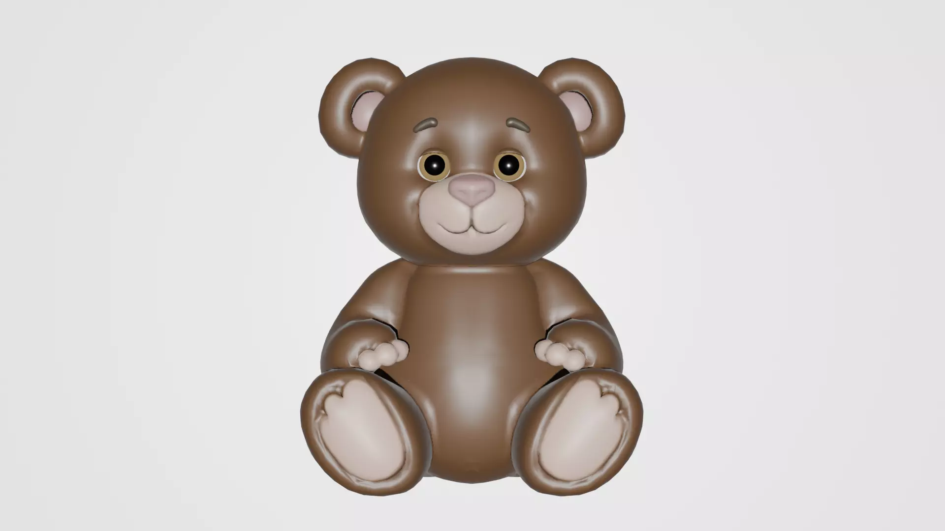Brown Stylized Teddy Bear 3D Model Low-poly 3D model_2