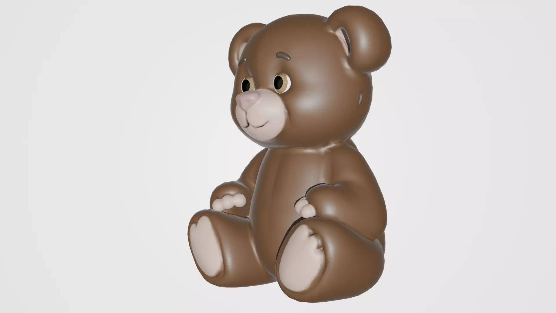 Brown Stylized Teddy Bear 3D Model Low-poly 3D model_4