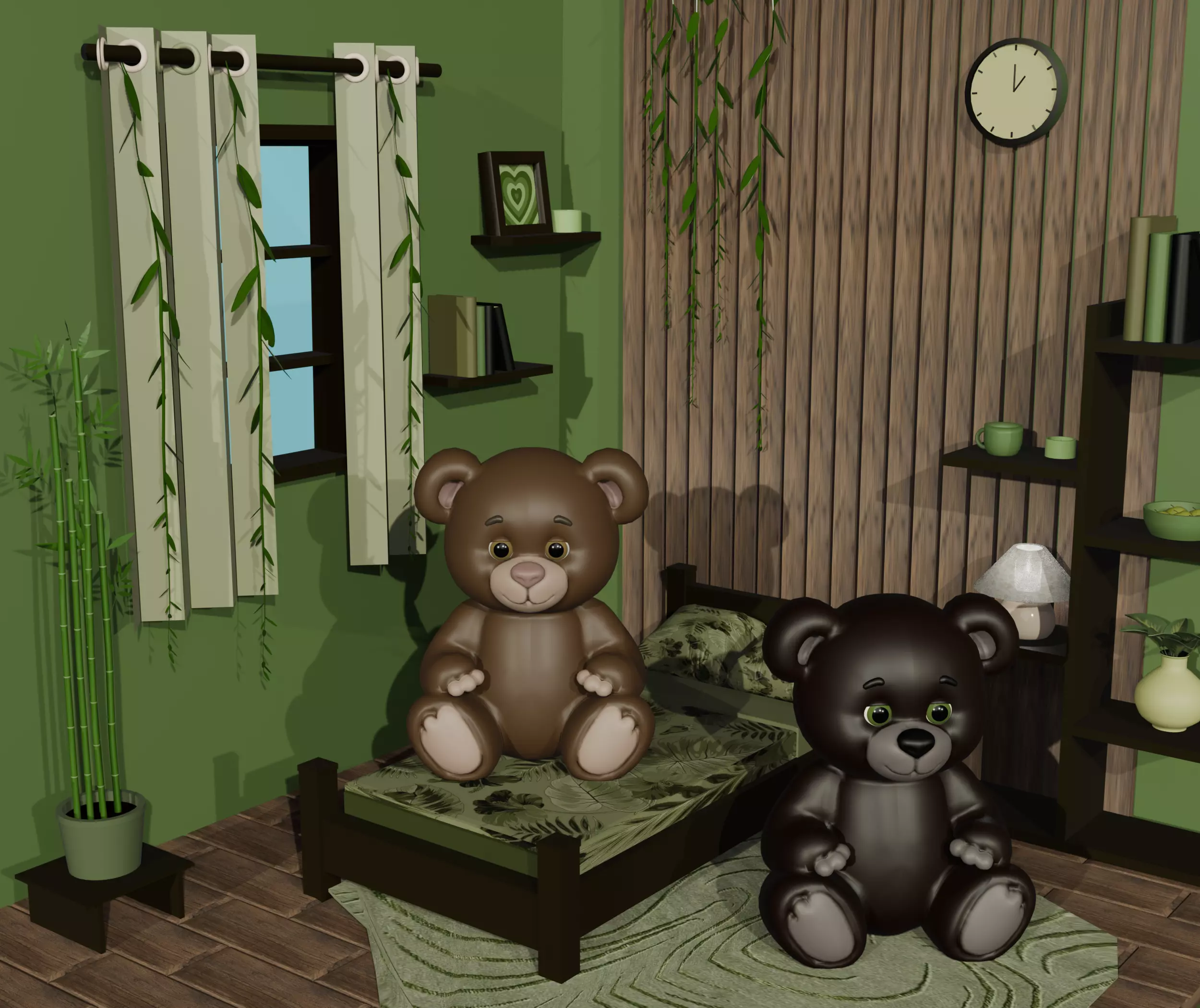 Brown Stylized Teddy Bear 3D Model Low-poly 3D model_0