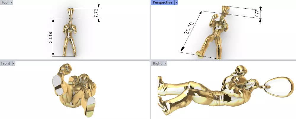 Boxer Pendant 3D print model_42