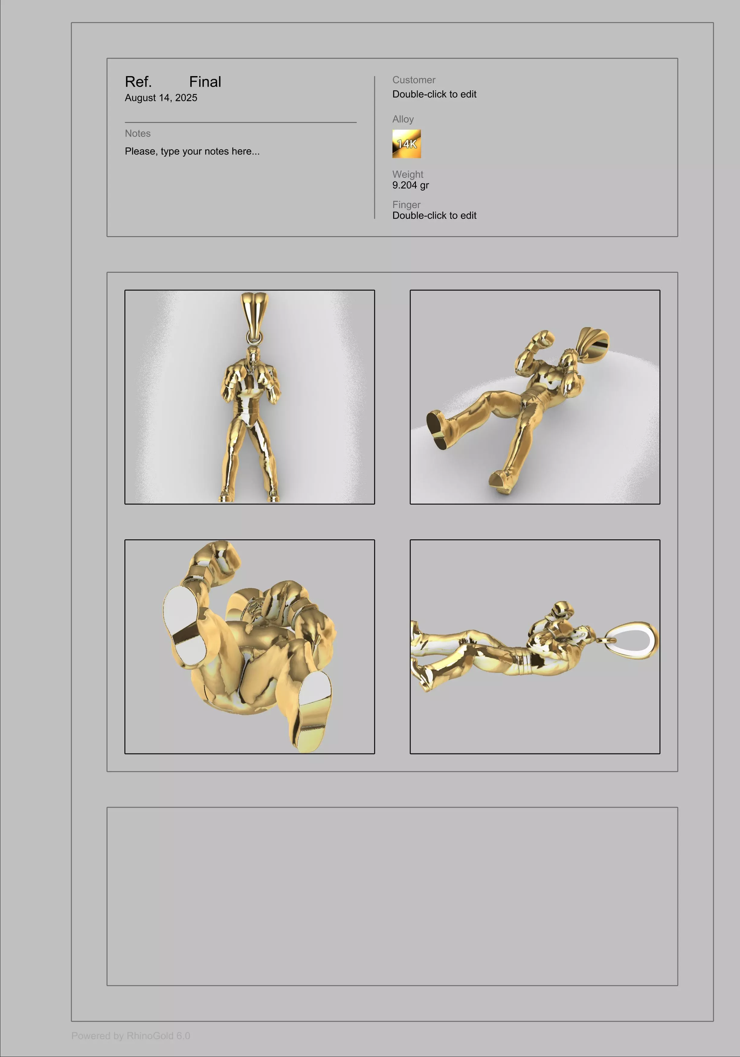 Boxer Pendant 3D print model_45