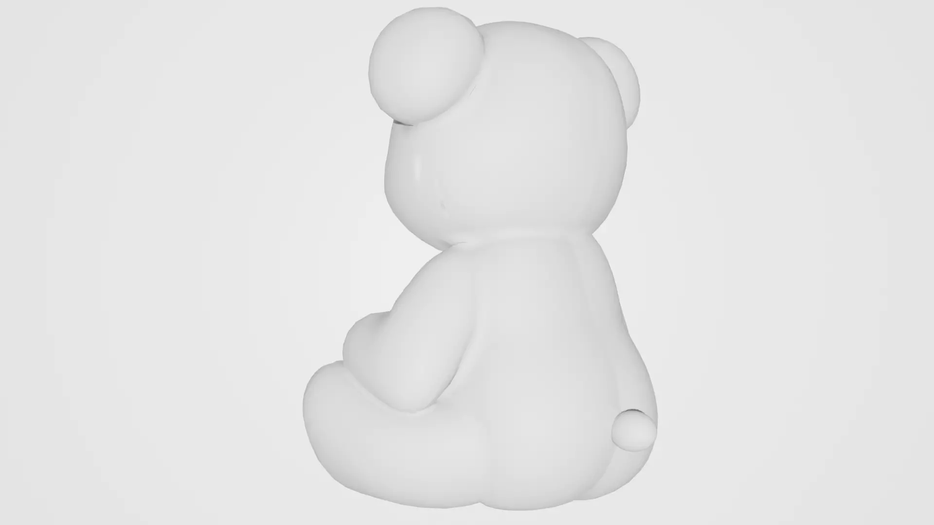 White Stylized Teddy Bear 3D Model Low-poly 3D model_4