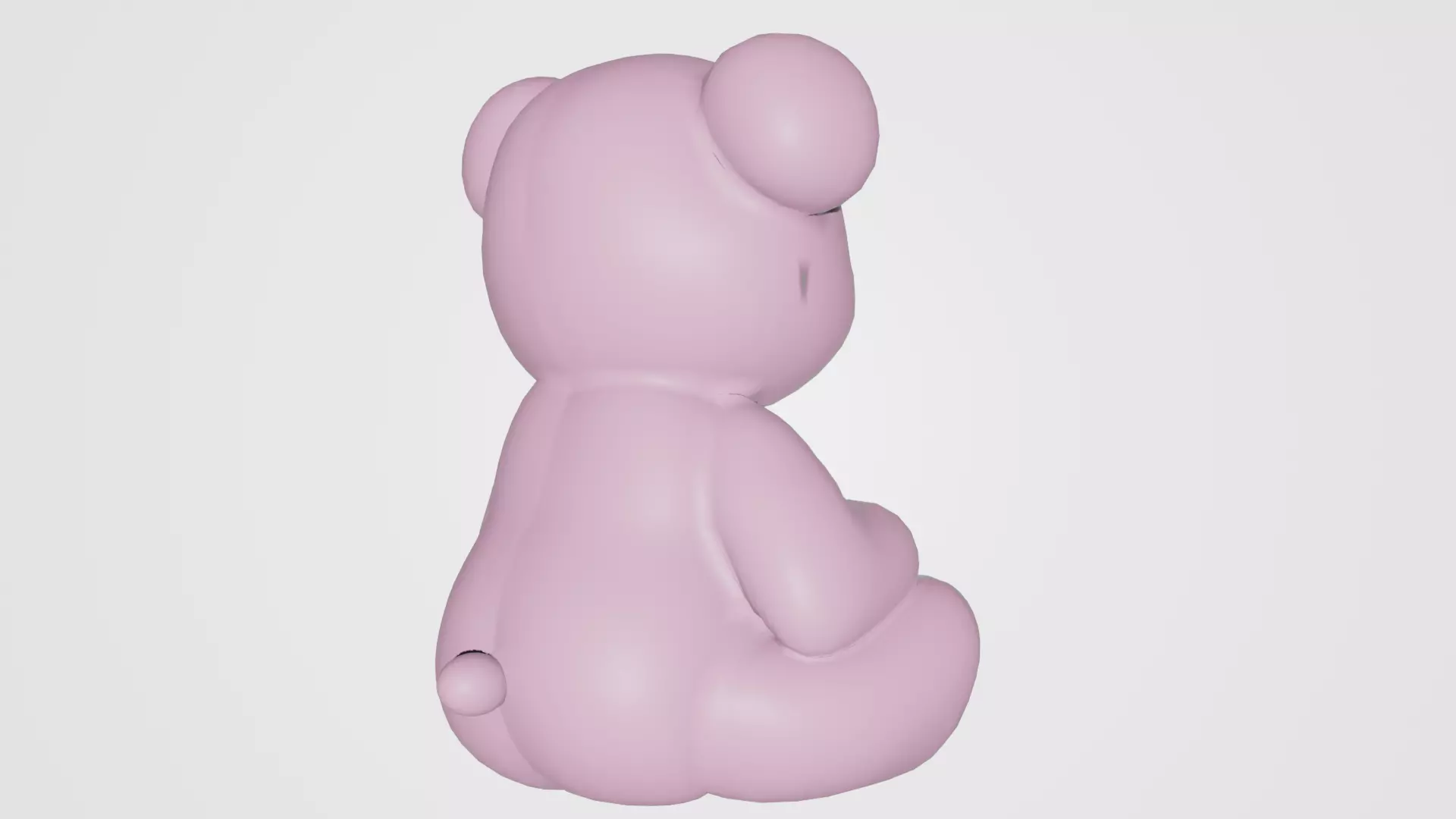 Pink Stylized Teddy Bear 3D Model Low-poly 3D model_3
