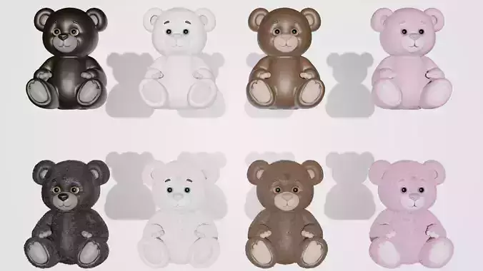 Stylized Teddy Bear 3D Model Collection 8 Models