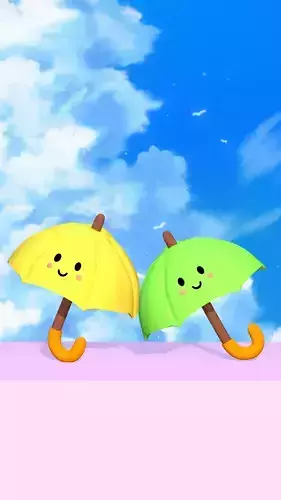 Cute Stylized 3D Umbrella pack of 2 Ready for Your Game World