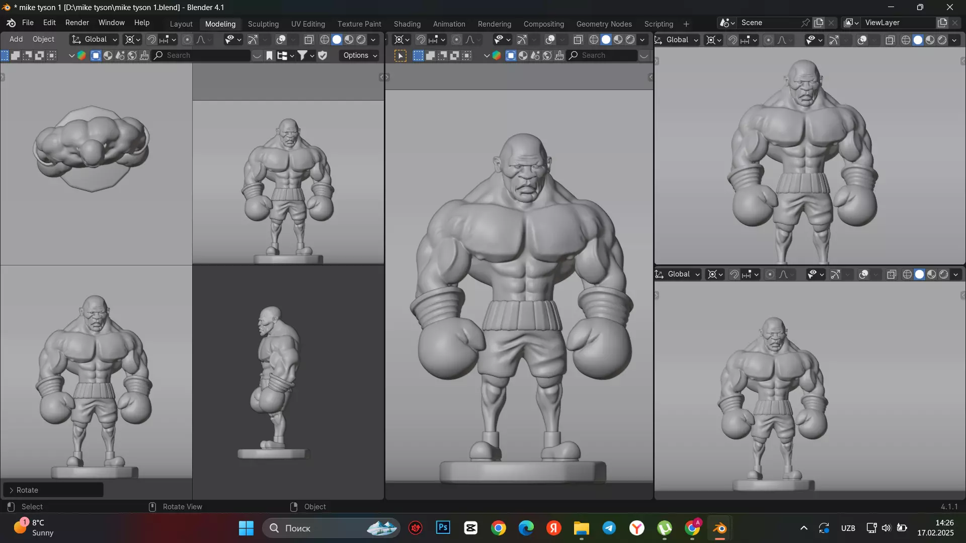 Mike Tyson Low-poly 3D model_4