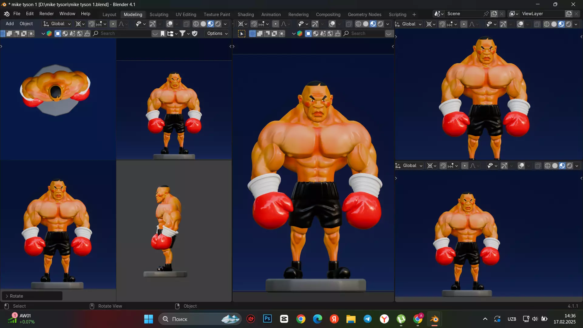 Mike Tyson Low-poly 3D model_3