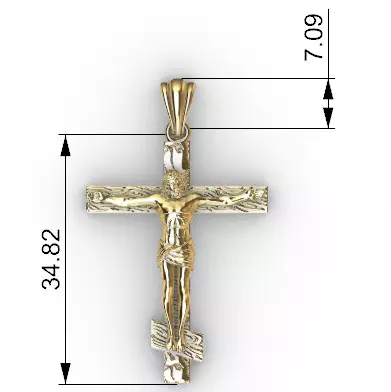 Crucifix Cross Charm Pendant Necklace Catholic Jesus 3D print model_38