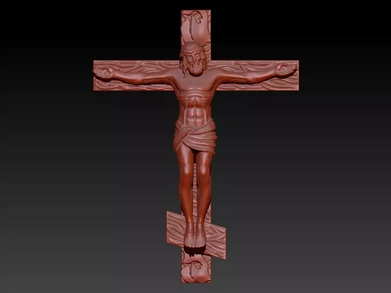 Crucifix Cross Charm Pendant Necklace Catholic Jesus 3D print model_28