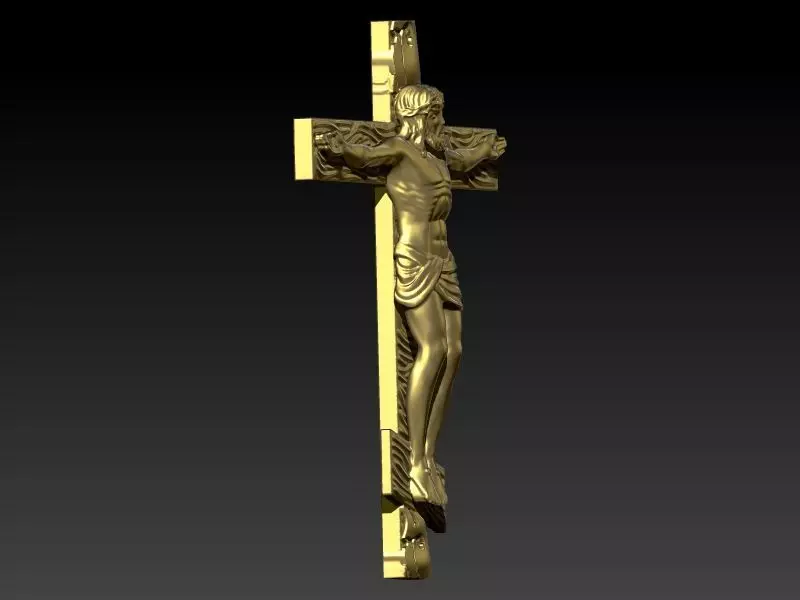 Crucifix Cross Charm Pendant Necklace Catholic Jesus 3D print model_27