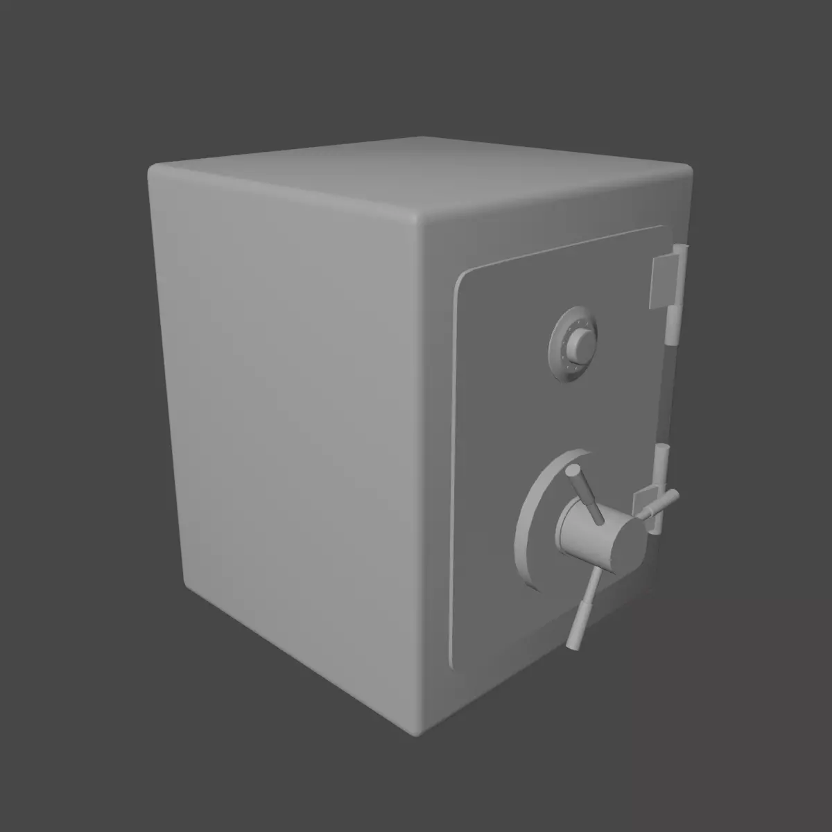 Metal Safe 01 Low-poly 3D model_8