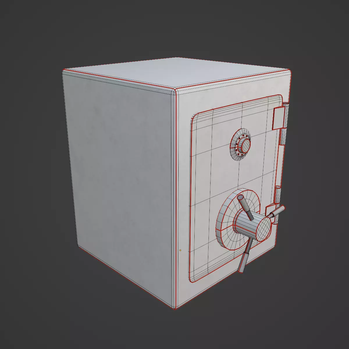 Metal Safe 01 Low-poly 3D model_7