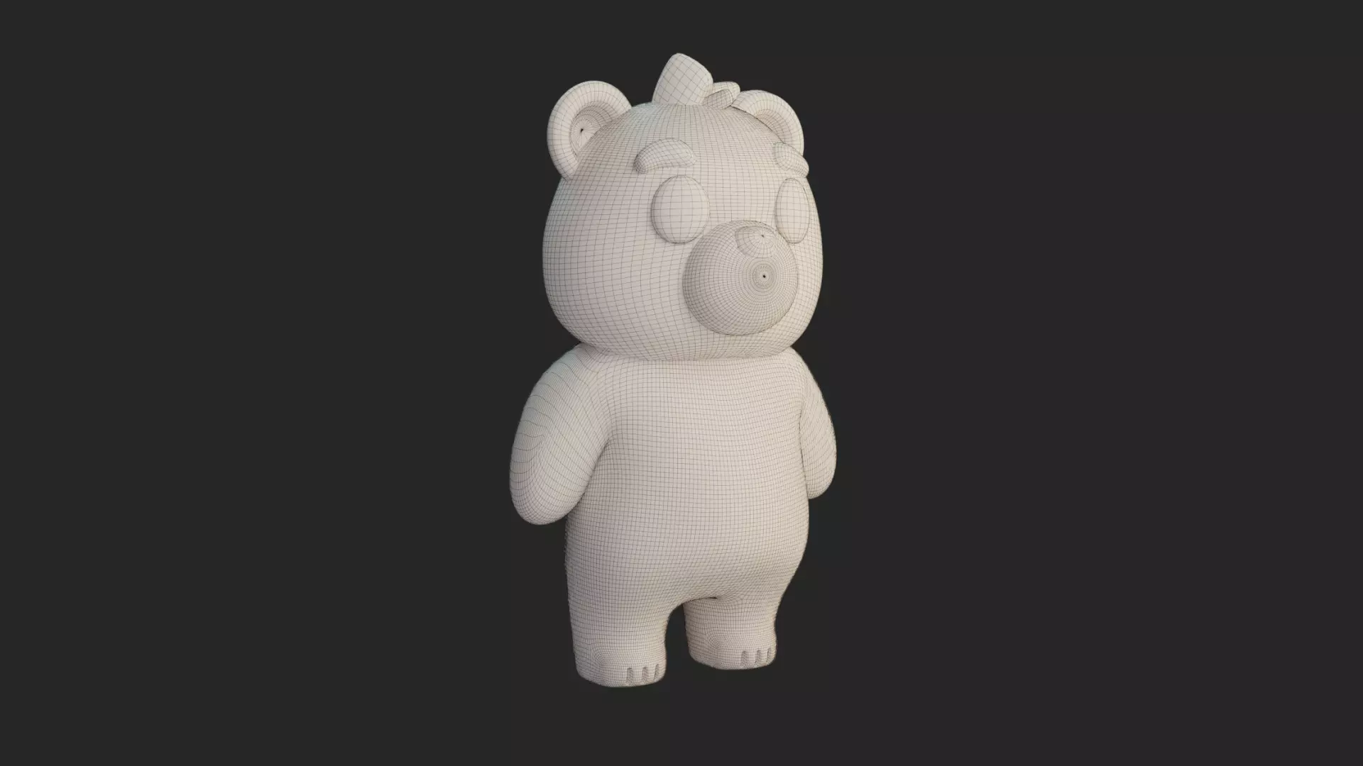Cartoon Chibi Bear 3D Model Rigged Animated Blender Ready Low-poly 3D model_5