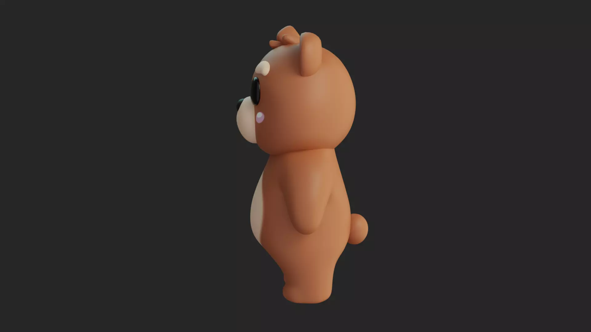 Cartoon Chibi Bear 3D Model Rigged Animated Blender Ready Low-poly 3D model_9