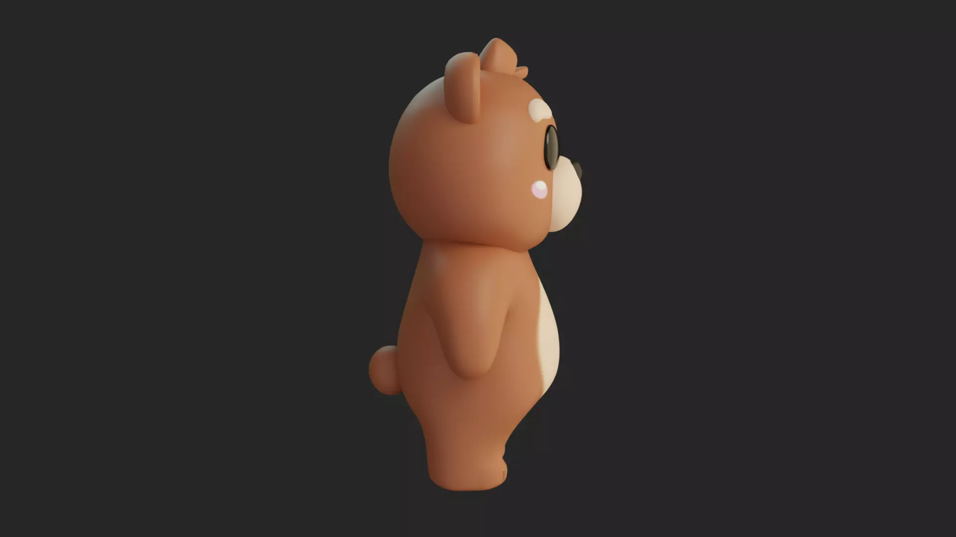 Cartoon Chibi Bear 3D Model Rigged Animated Blender Ready Low-poly 3D model_7