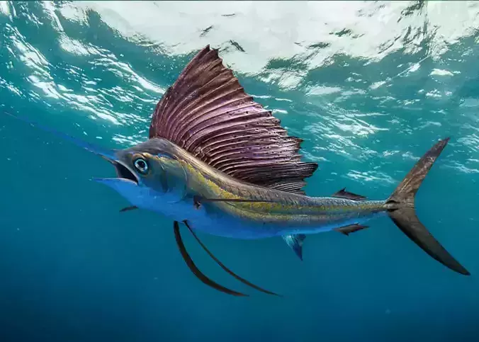 Realistic Sailfish Animated 3D model