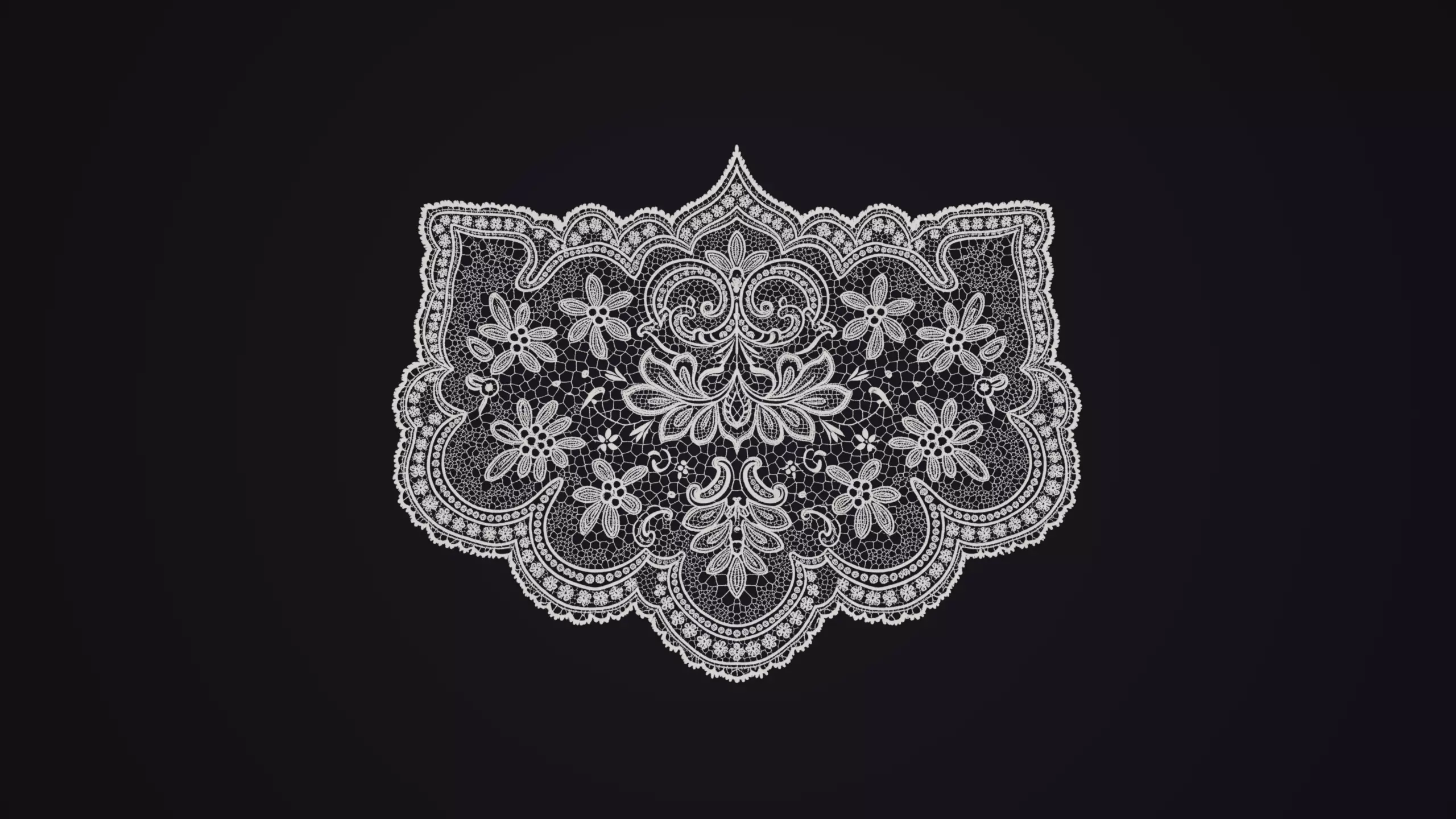 Vintage lace Low-poly 3D model_4