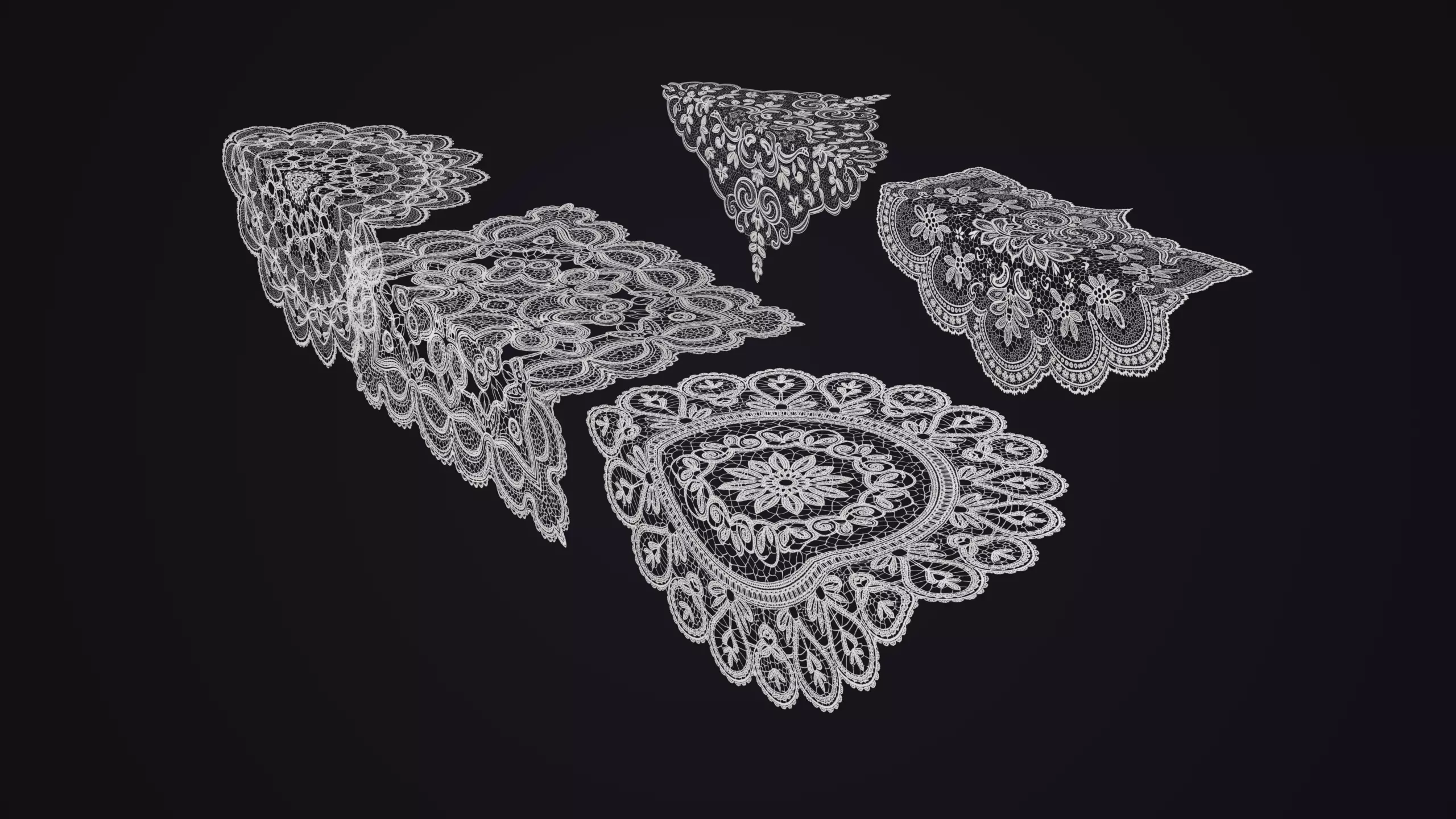 Vintage lace Low-poly 3D model_7