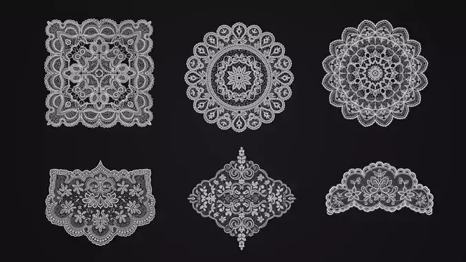Vintage lace Low-poly 3D model