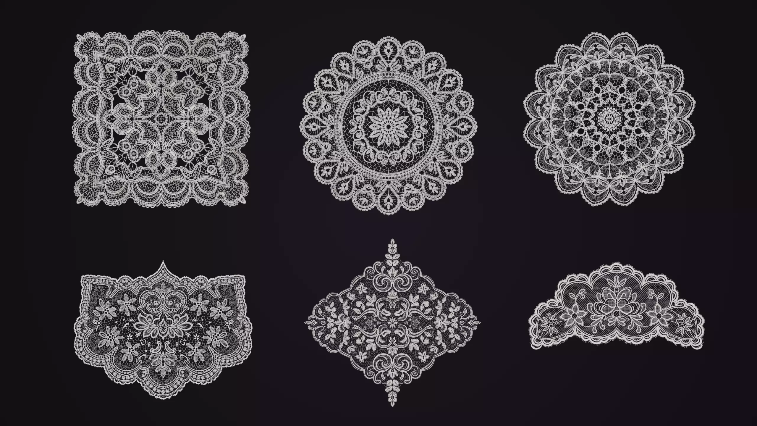 Vintage lace Low-poly 3D model_0