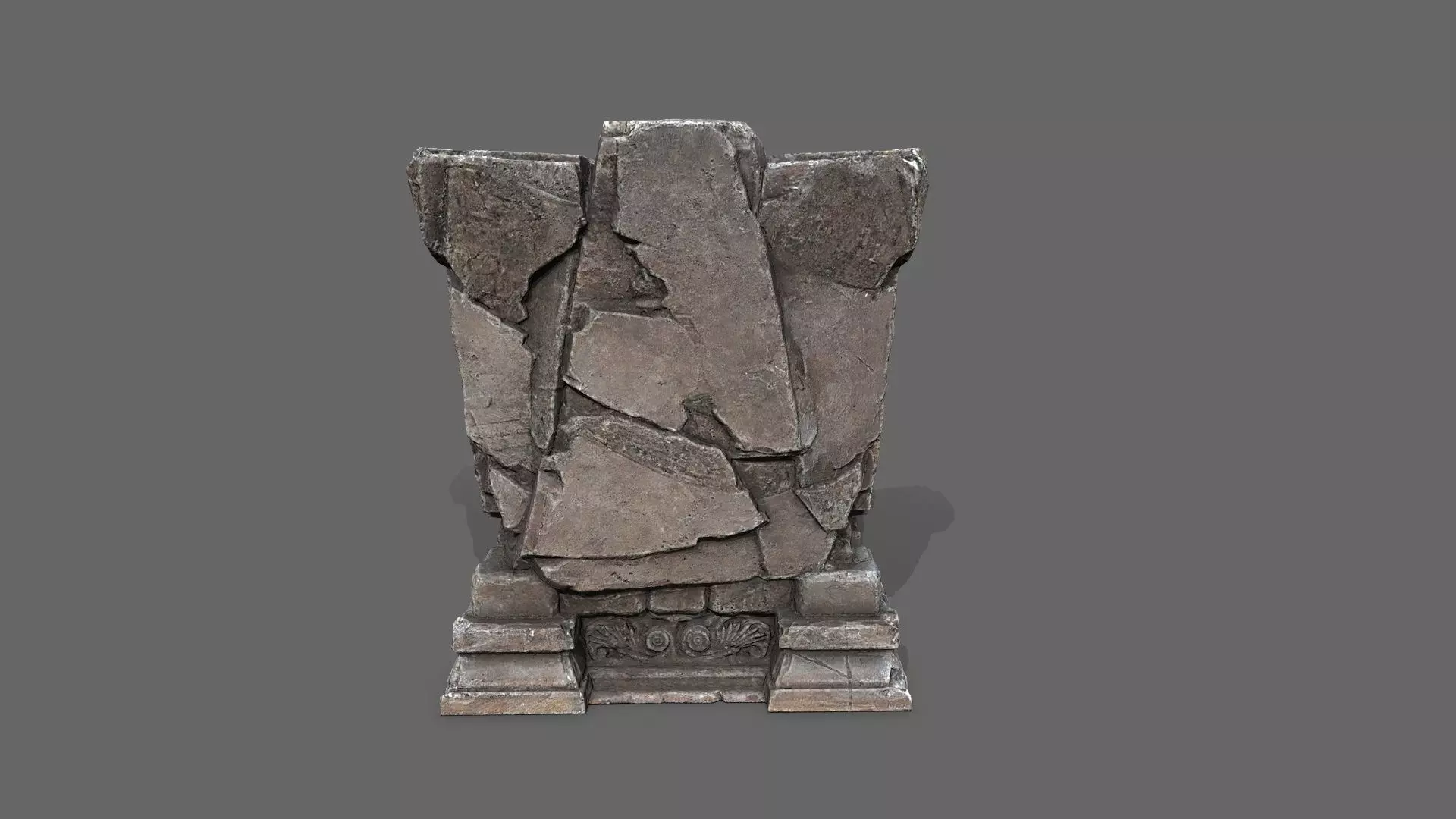 old throne Low-poly 3D model_5