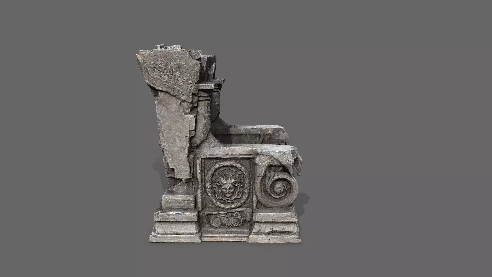 old throne Low-poly 3D model_7