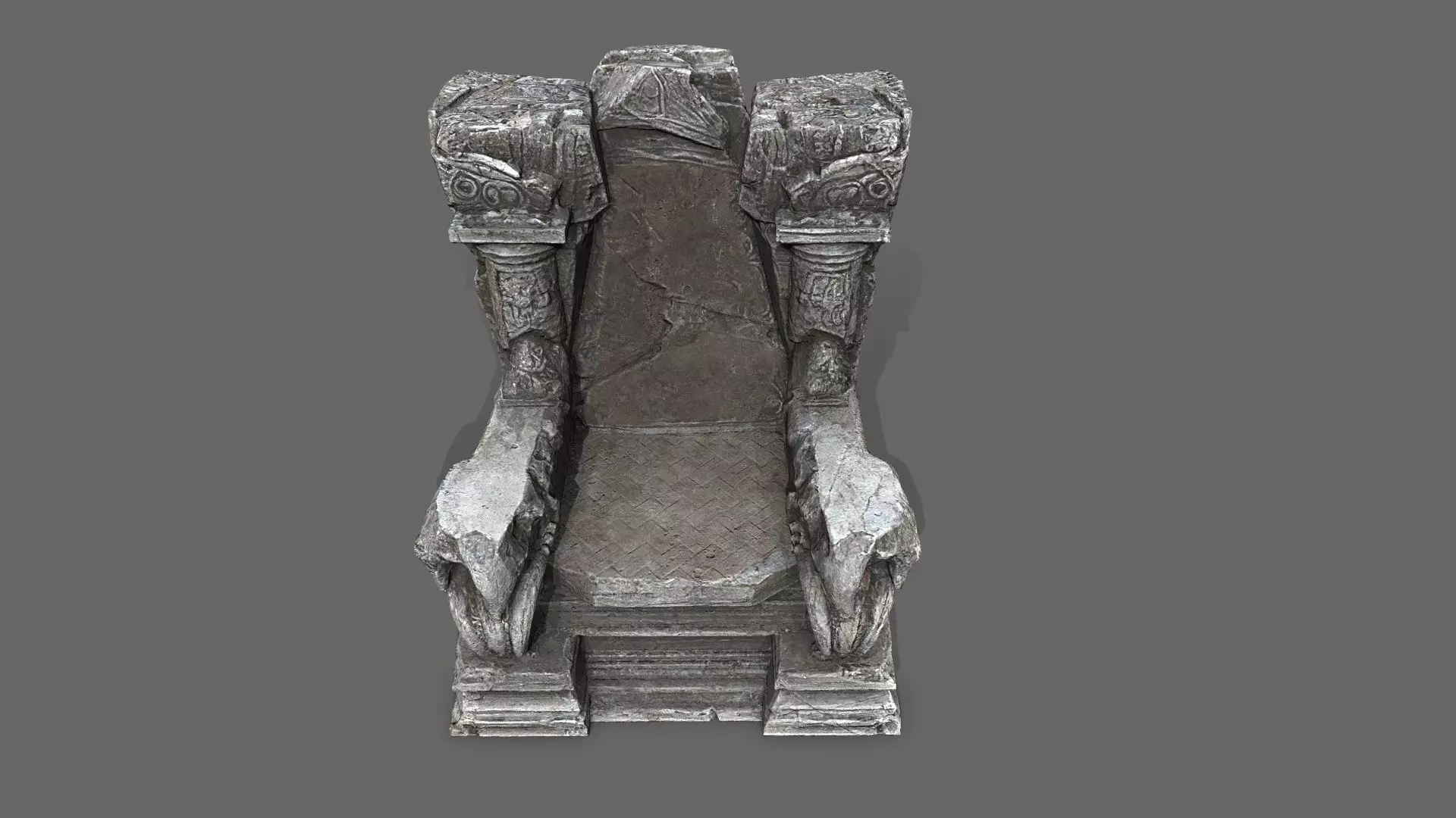 old throne Low-poly 3D model_10
