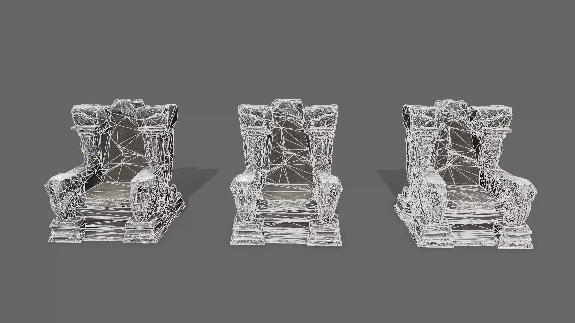 old throne Low-poly 3D model_12