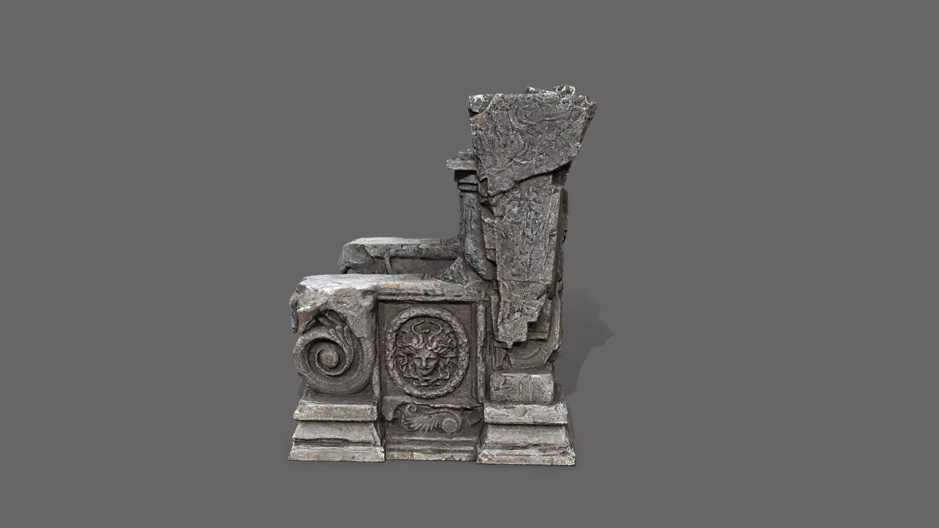 old throne Low-poly 3D model_3