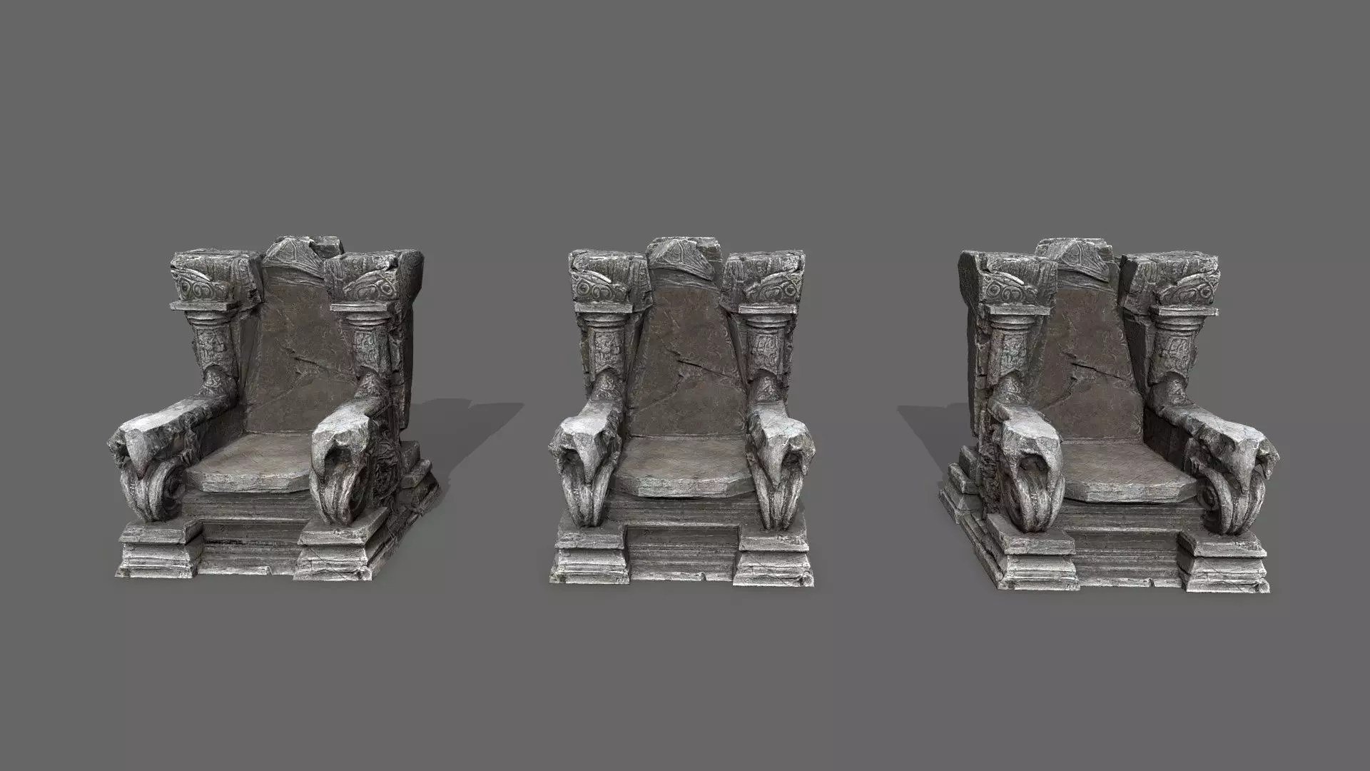 old throne Low-poly 3D model_11